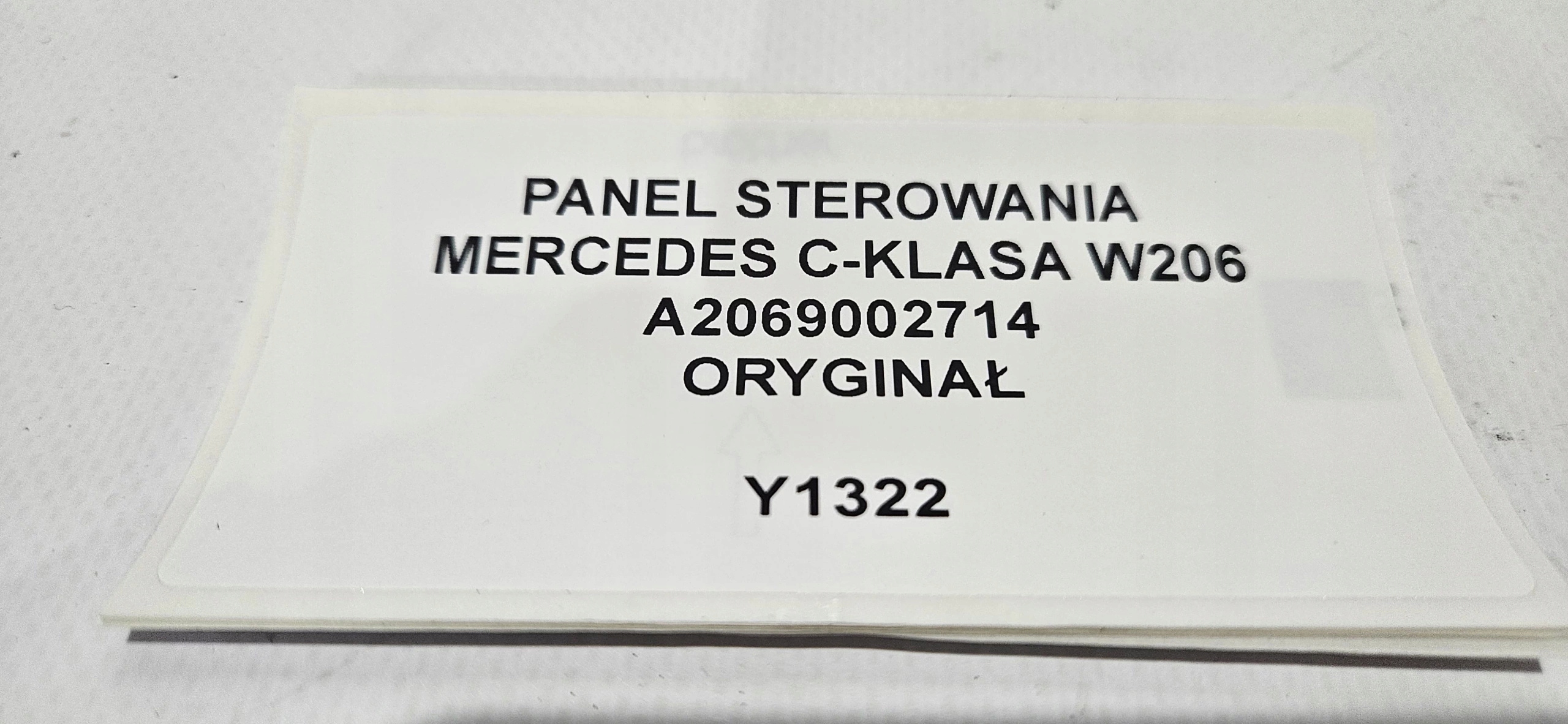 control panel MERCEDES C-KLASA W206 A2069002714