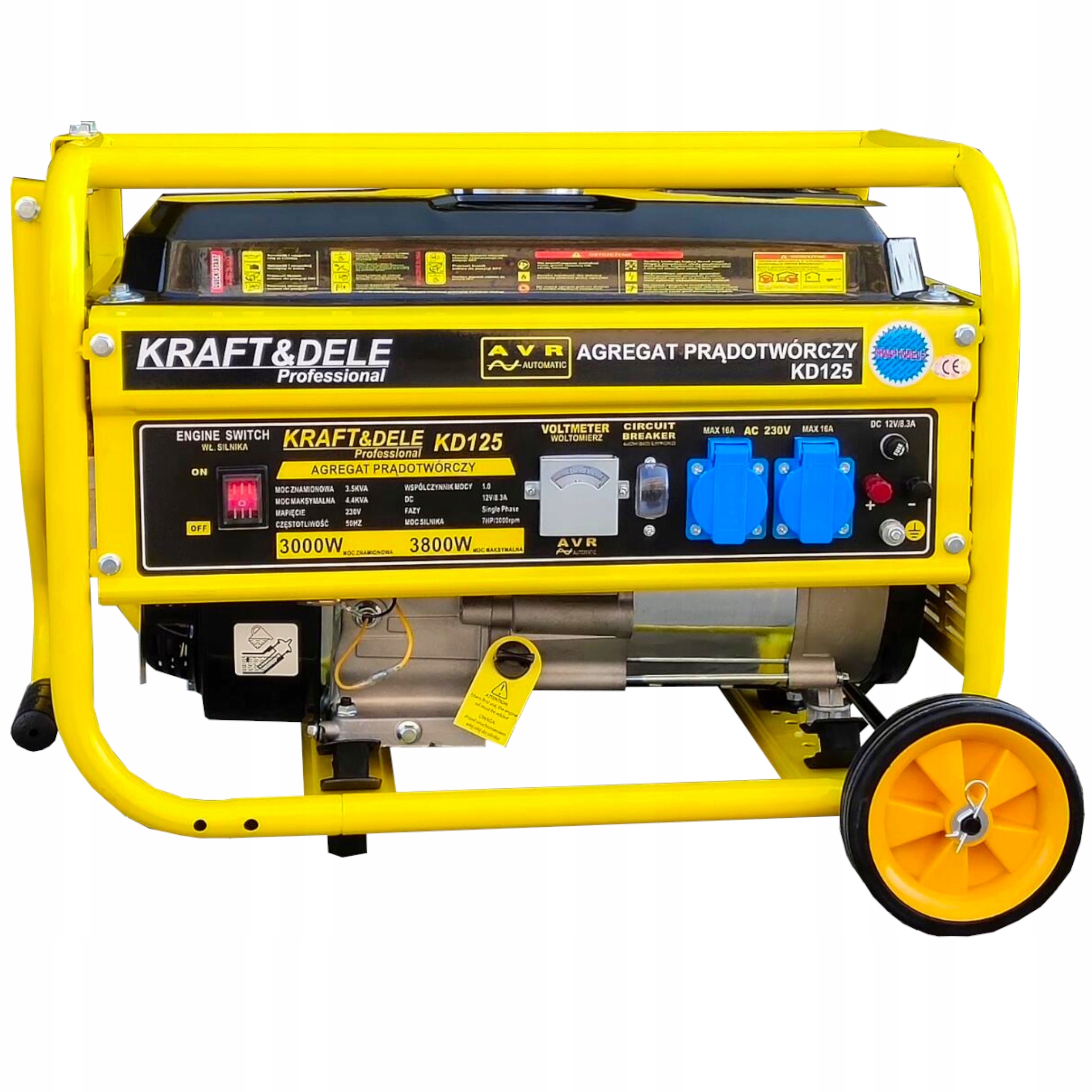 Agregat prądotwórczy przenośny jednofazowy Kraft&Dele 3800W 12/230V