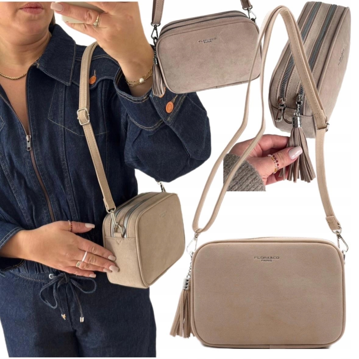 Dámská Kabelka Dárek Na Velikonoce Flora&co Semiš Eco Kabelka Přes Rameno Béžová