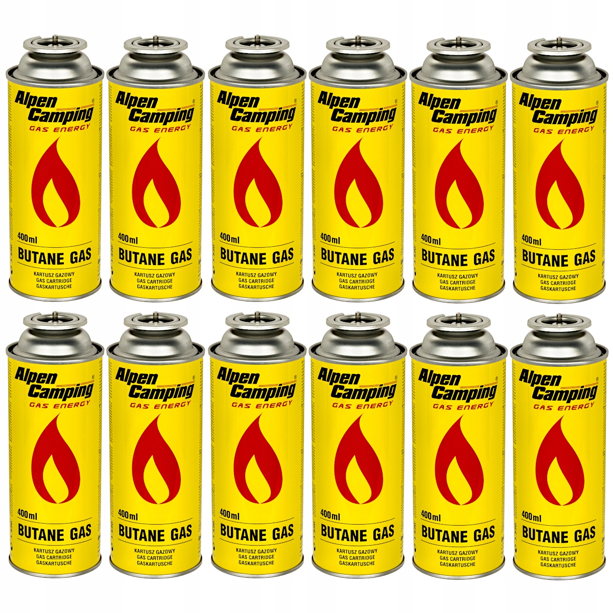 

Gaz nabój kartusz 400ml 227g Alpen Camping x12