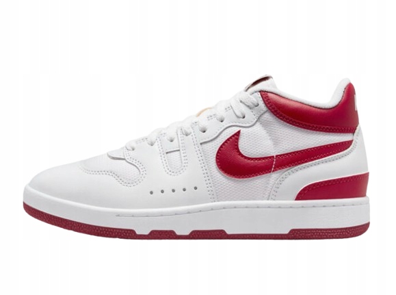 Nike Attack Qs Sportovní Kožené Bílé Boty S Červeným Logem 38,5 U_a