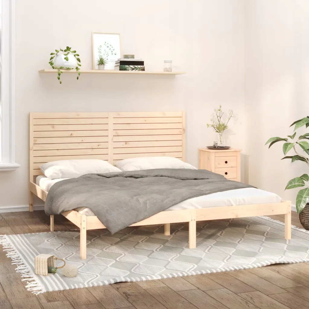 Rám postele masivní dřevo 180 x 200 cm King Size Hnědá 3104623
