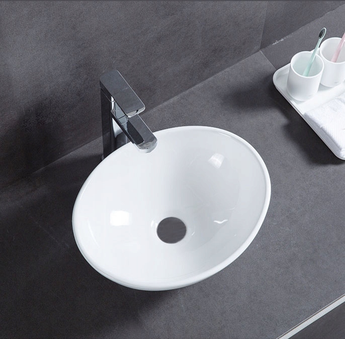 UMYWALKA NABLATOWA CERAMICZNA OWALNA OWAL BIAŁA STAWIANA NA BLAT 42 x 34 CM Rodzaj owalna