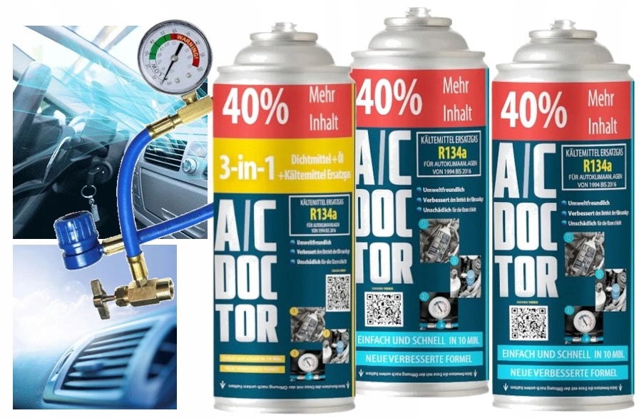 Ac Doctor Pak Fix 3v1 Easy R134a Klima Clima Fix Klimatizace vašeho auta