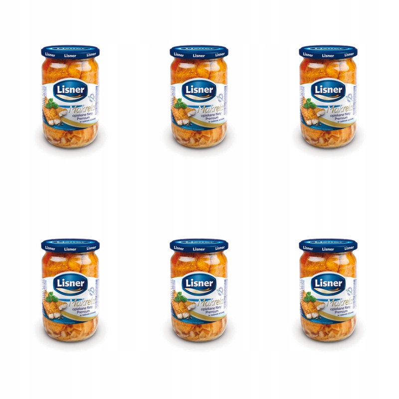 Makrela opékaná filety prémiové kvality v octovém nálevu 700 g Lisner X6