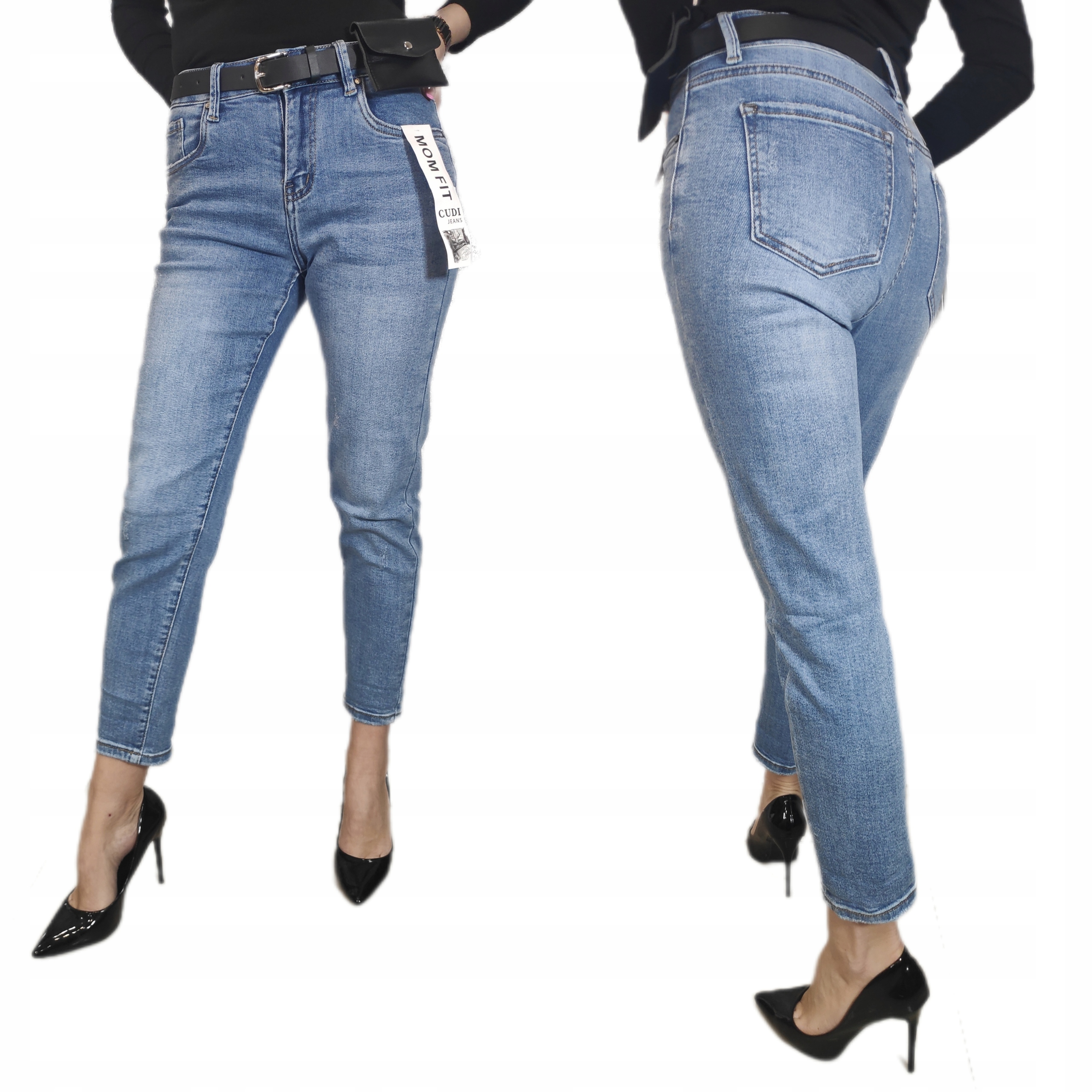 Dámské Džínové Džíny Modelující Mom Fit
