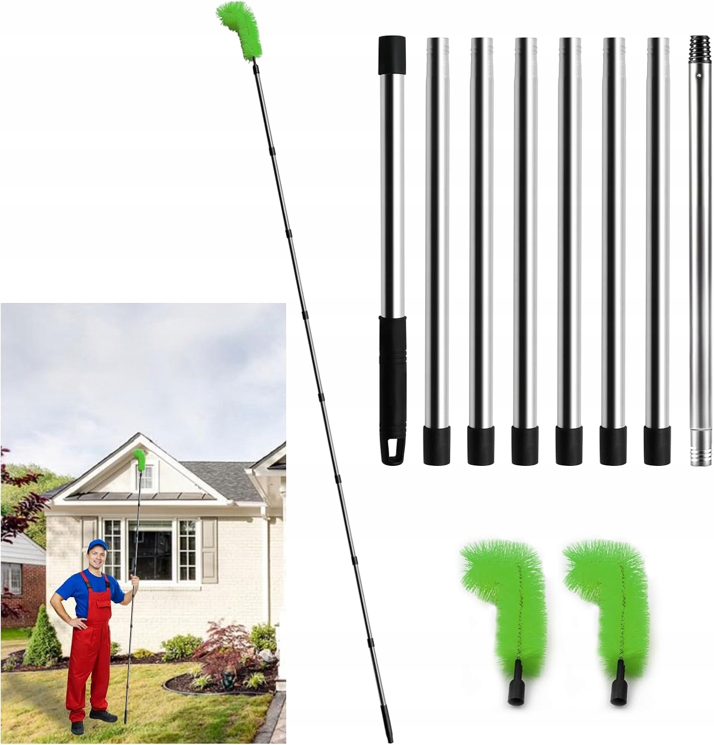 Teleskopický Kartáč 310 CM Na Čištění Okapů A Odstraňování Listí, Sněhu