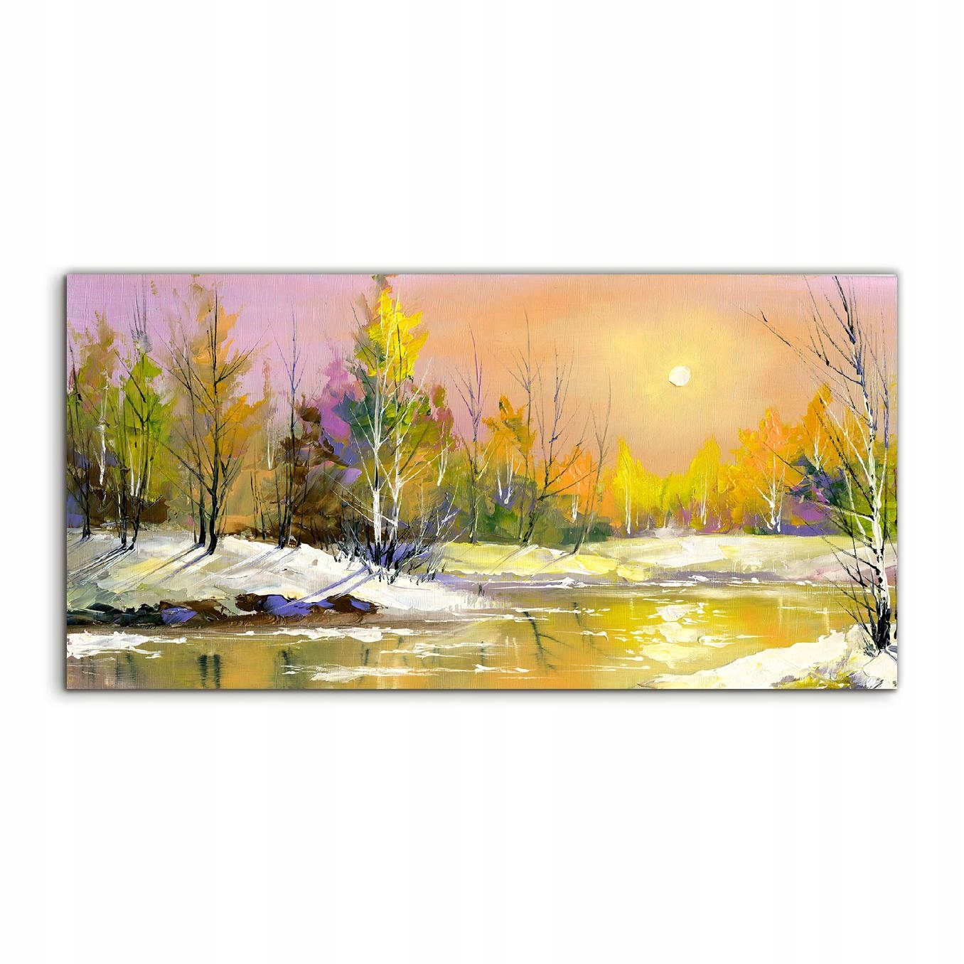 Akrylový obraz 120x60 závesný Východ slnka Jazero