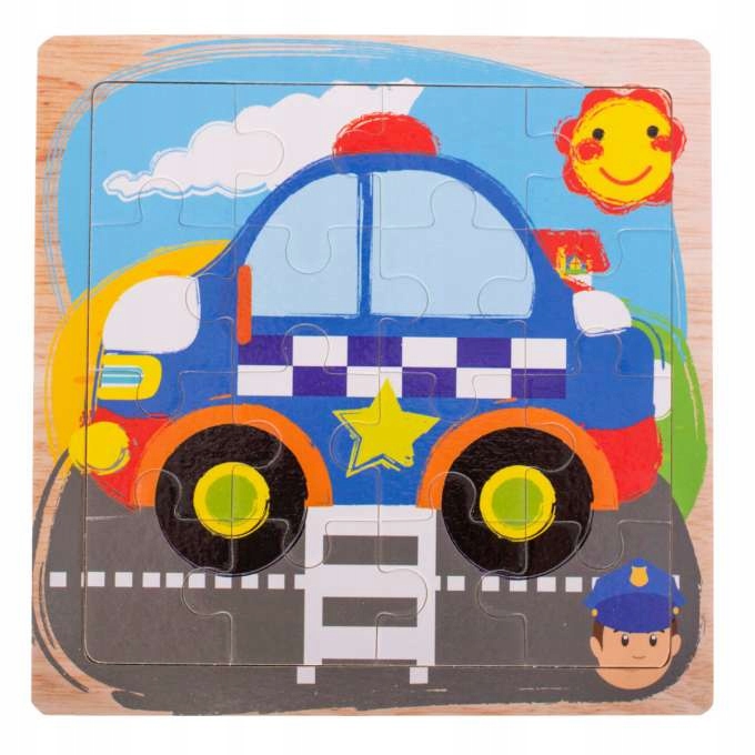 

Puzzle Drewniane Układanka Policja 12EL. 15X15 CM