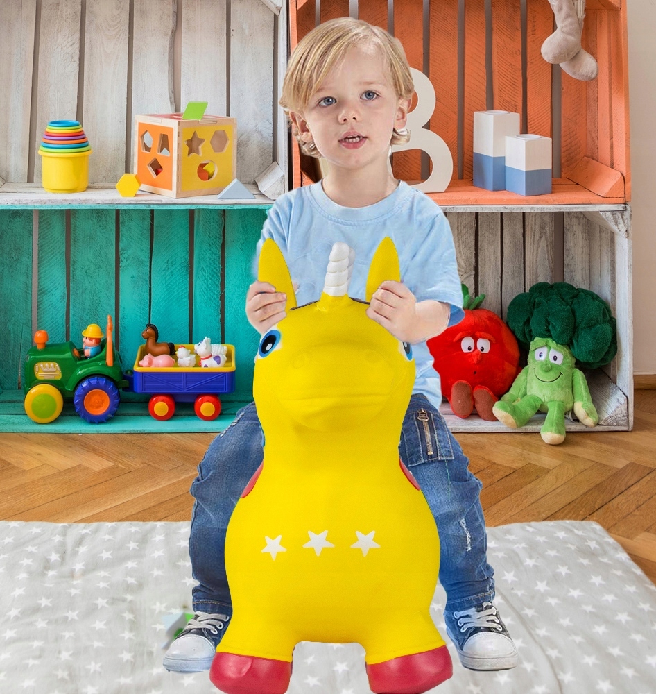 SKOCZEK GUMOWY DO SKAKANIA JEDNOROŻEC KONIK GUMOWY WYTRZYMAŁY + POMPKA Marka Stator