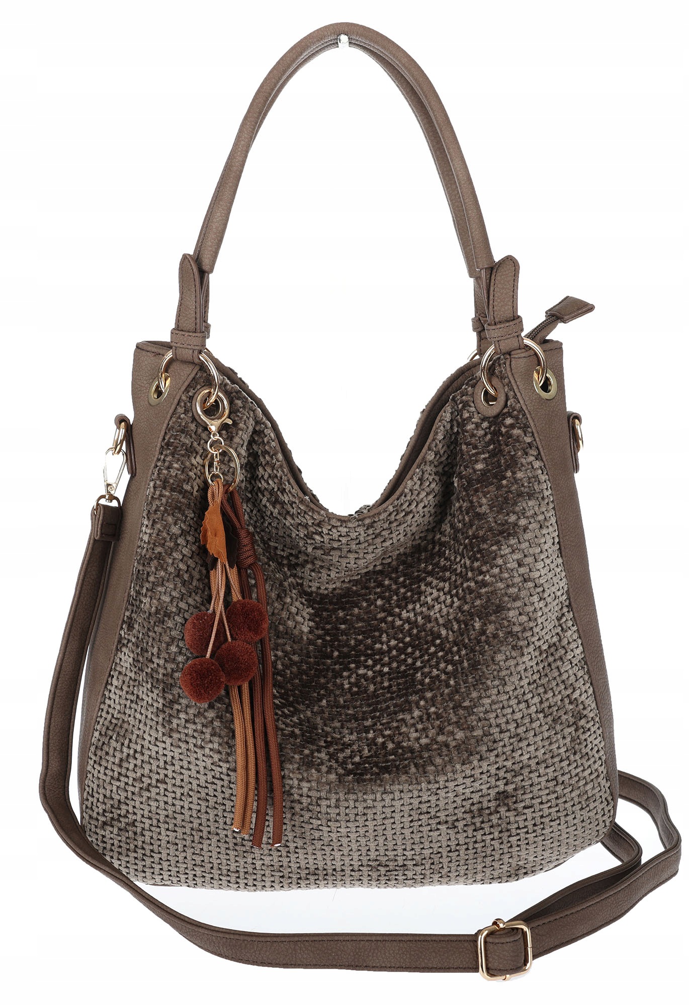 Dámská kabelka shopper semišová kabelka přes rameno LH622 Béžová