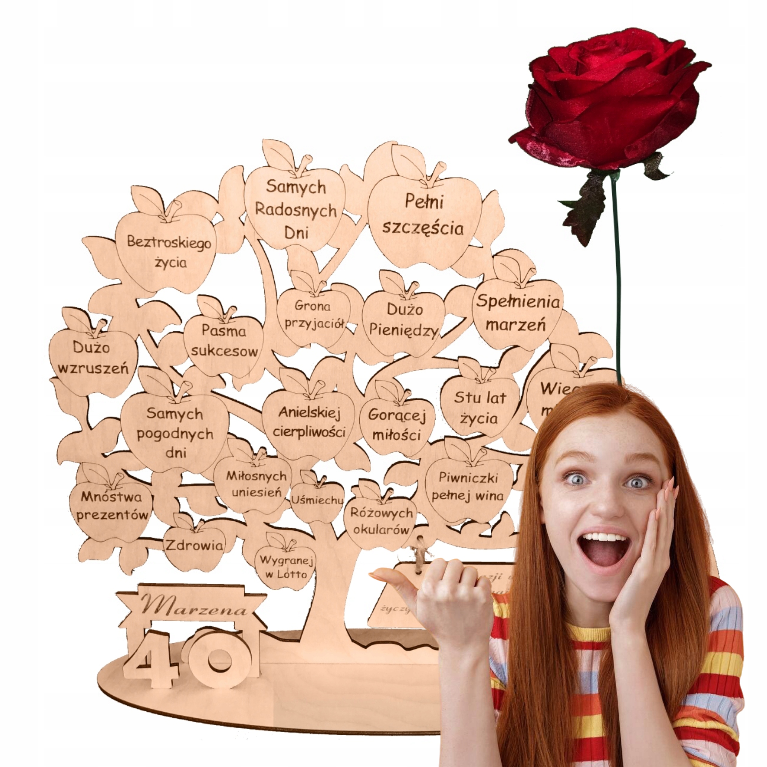 40. narozeniny, čtyřicítka, gravírované dřevo, personalizovaný dárek