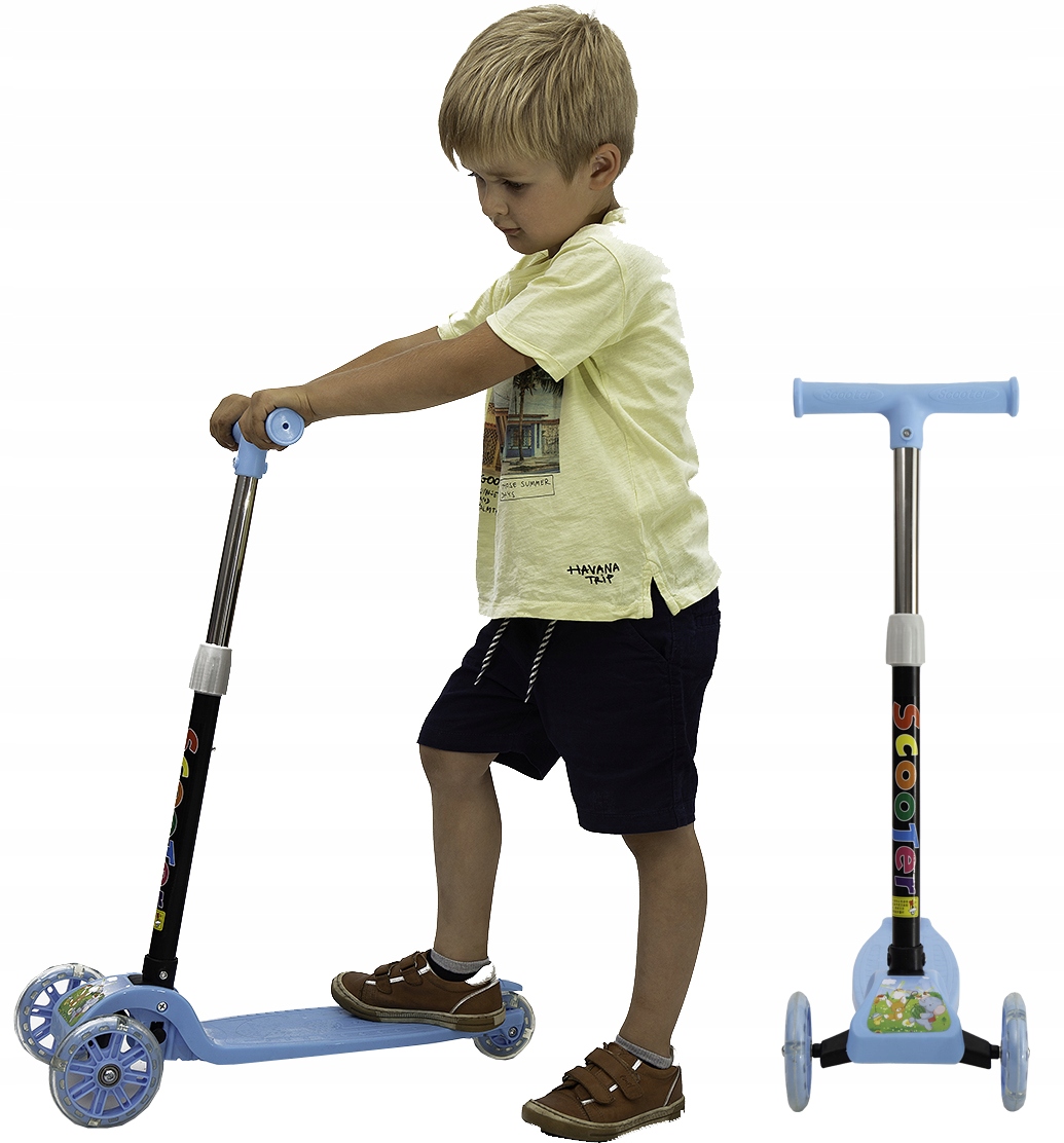 

Hulajnoga Trójkołowa Dla Dzieci Led Skrętne Koła