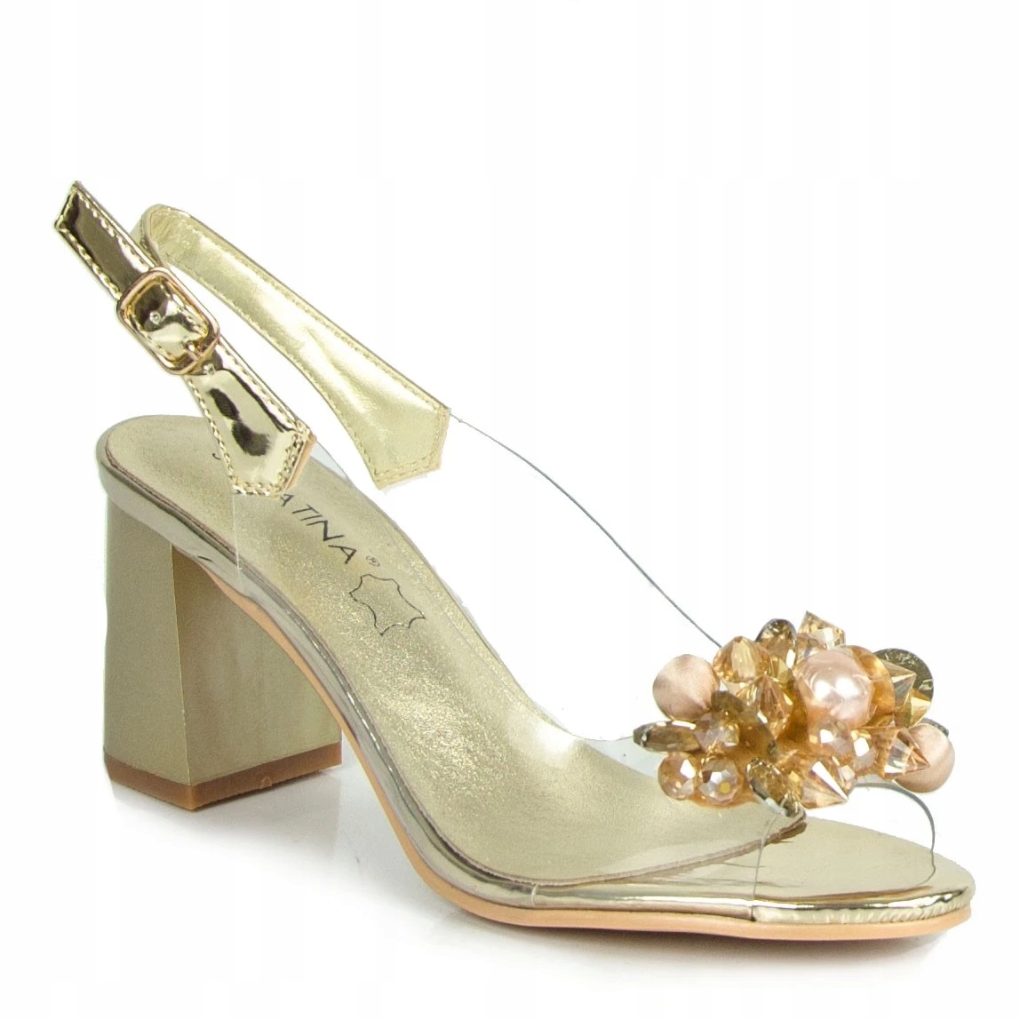 Sabatina 730-12 Złote r 37 Sandały Silikonowe Żelowe Transparentne