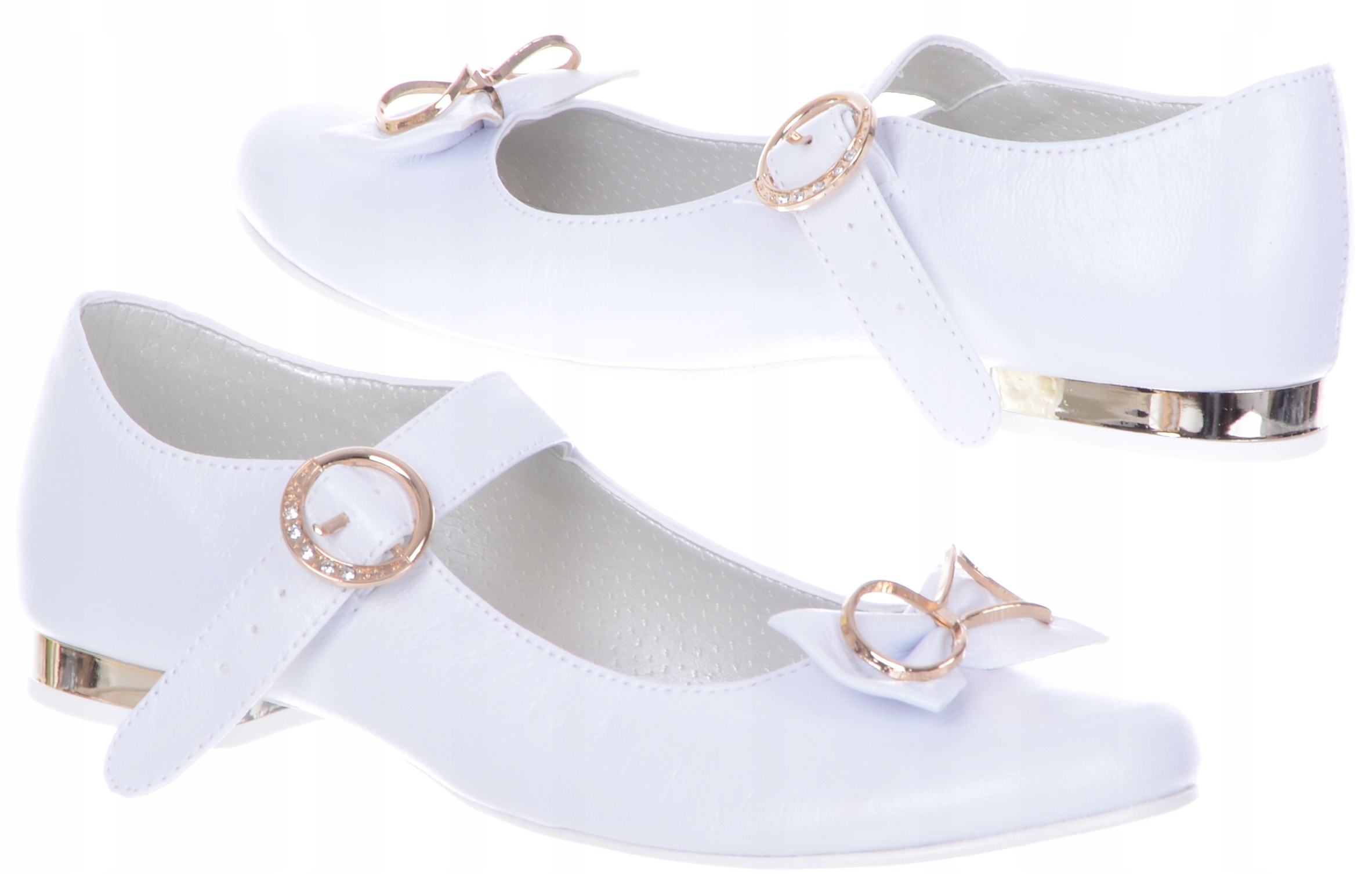 Buty Obuwie Komunijne Balerinki 813 Dziewczęce 32