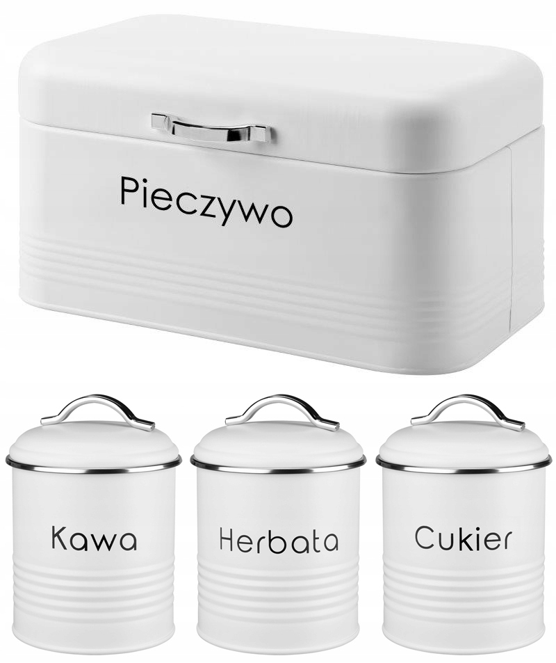 

Chlebak Pojemnik cukier kawa herbata Alcano Biały
