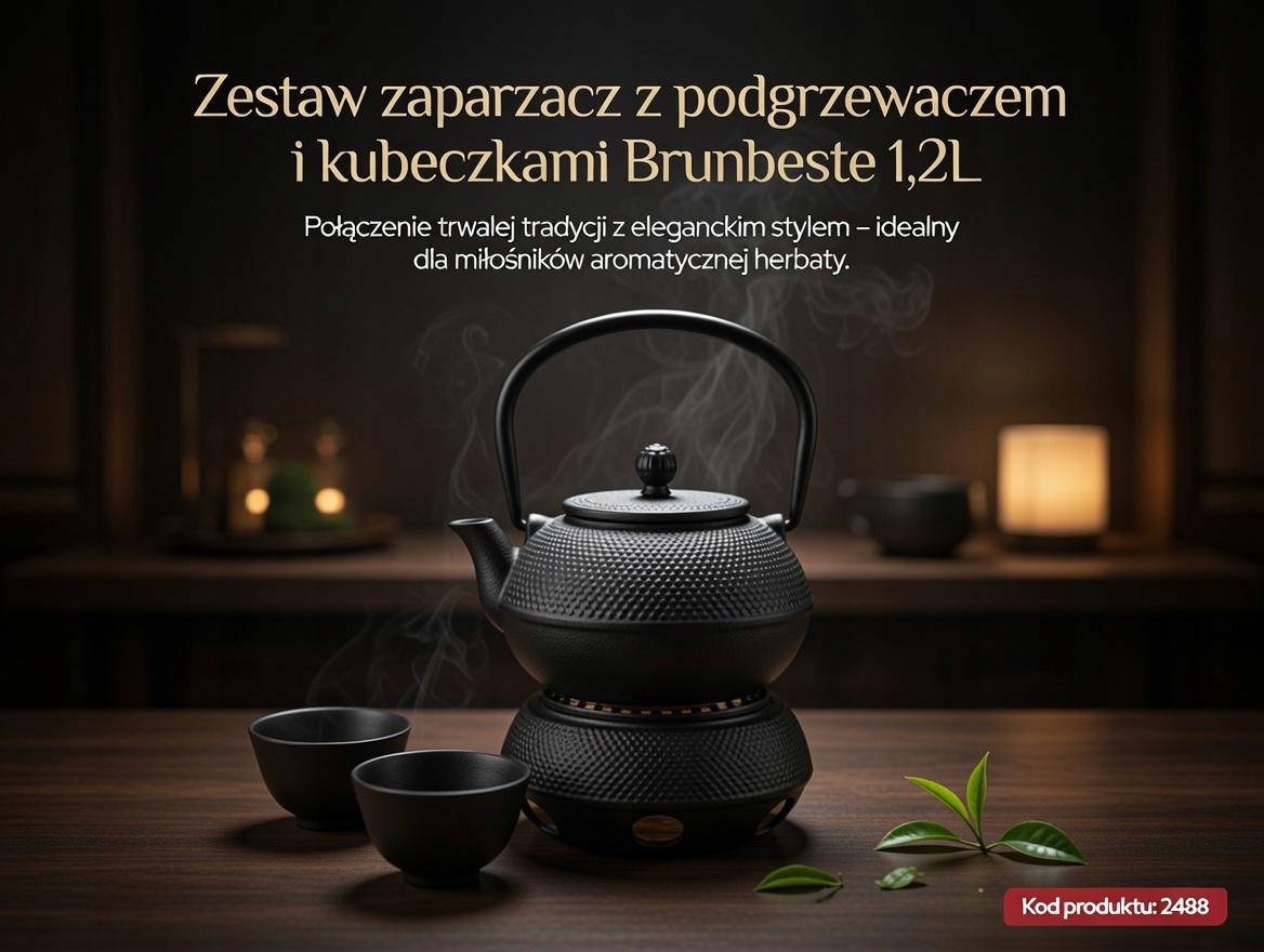 Sada spařovací jednotky s ohřívačem a kelímky Brunbeste 1,2 l