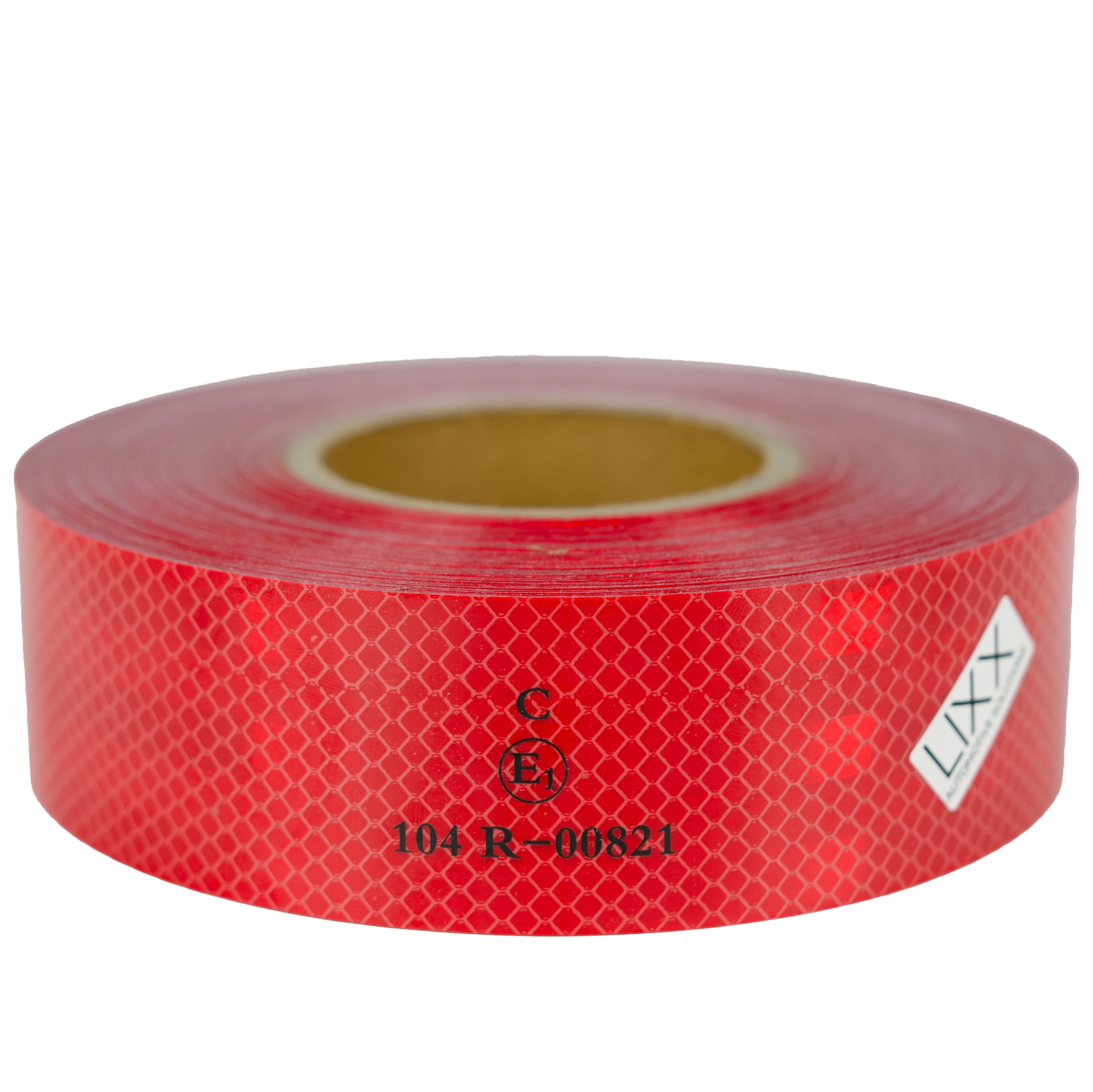 TAŚMA ODBLASKOWA SAMOPRZYLEPNA rolka 45M x 5CM CZERWONA HOMOLOGACJA