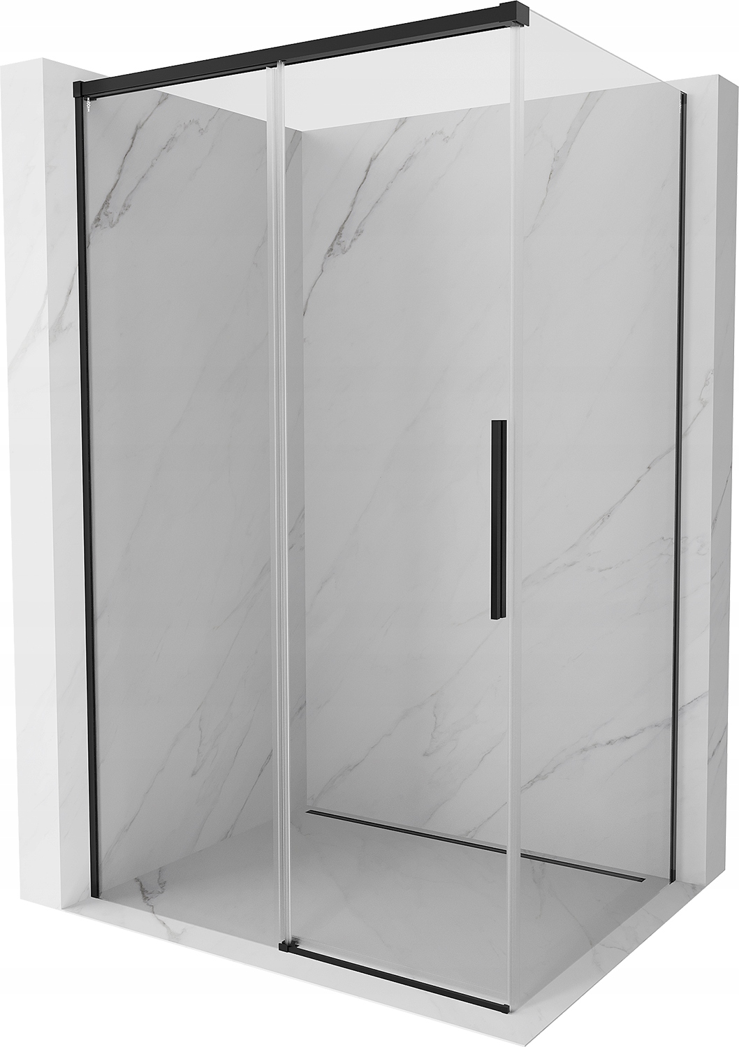 Mexen Rox Kabina Prysznicowa Rozsuwana 155X75 CM Transparent Czarna