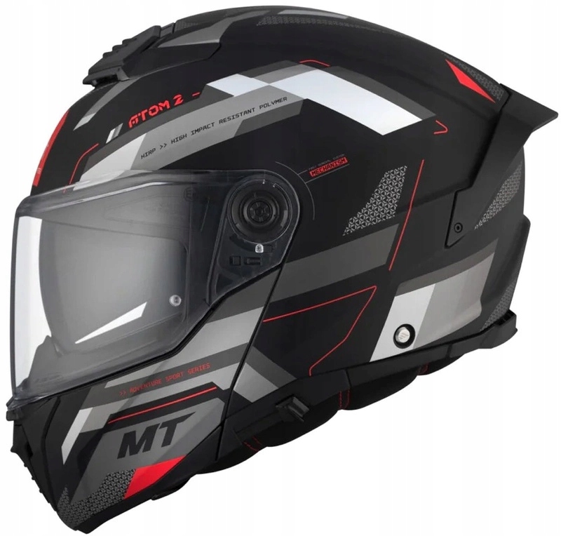 Motocyklová prilba Mt Atom 2 Sv Bast Black/grey čierna šedá červená Darčeky