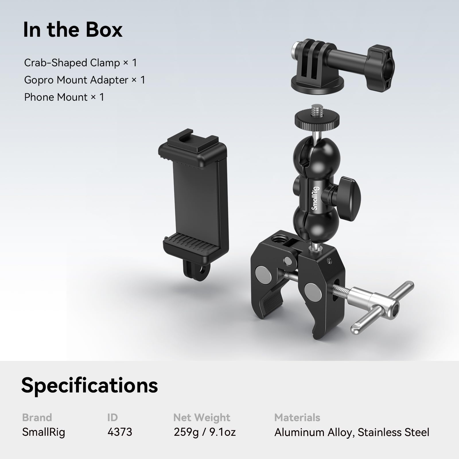 SMALLRIG Ulepszony Mini Magic Arm Klamra Do Kamery Telefonu i Światła — miniatura 7
