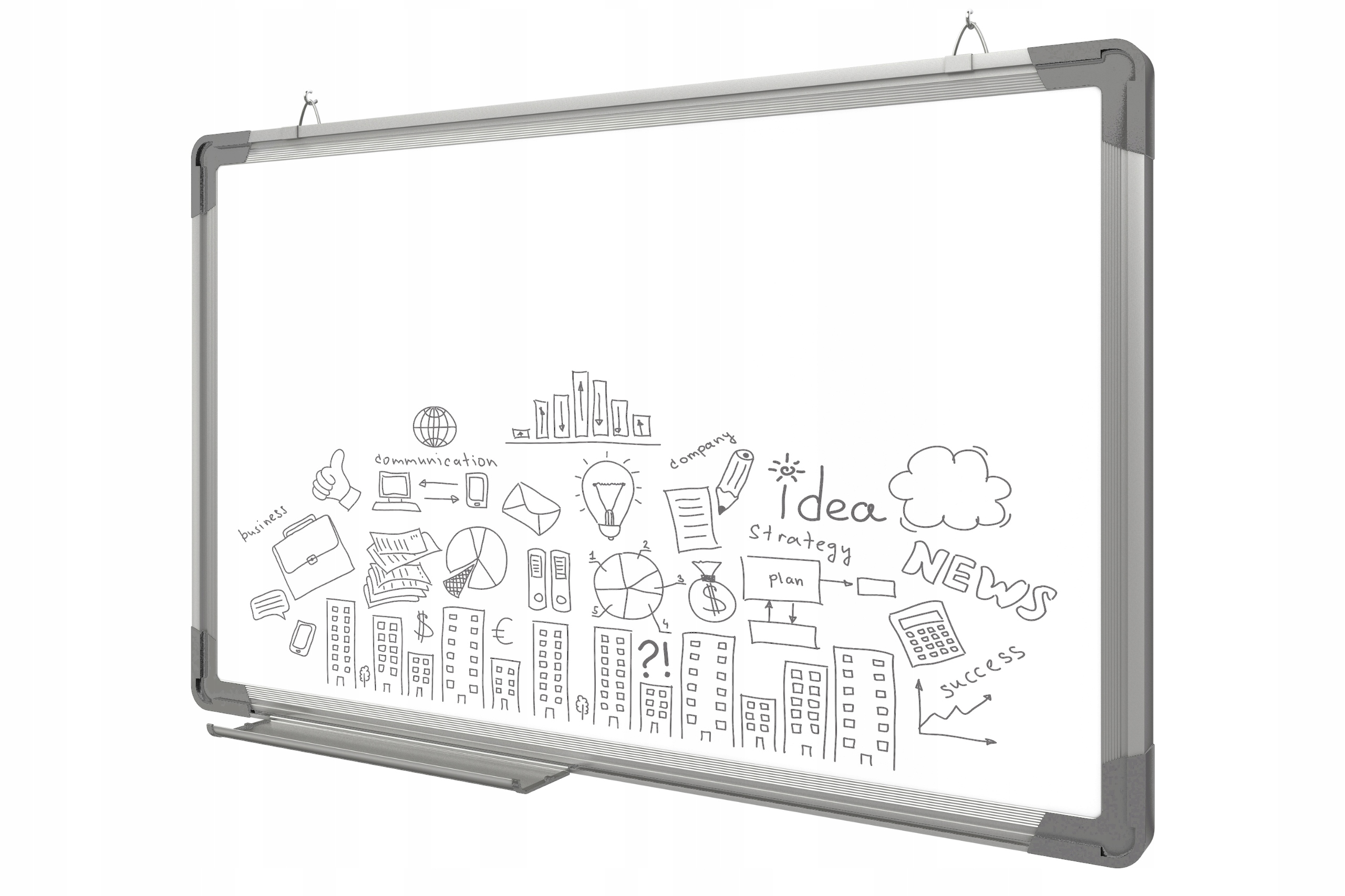 TABLICA MAGNETYCZNA SUCHOŚCIERALNA 120x90CM + akcesoria ZESTAW Marka inny