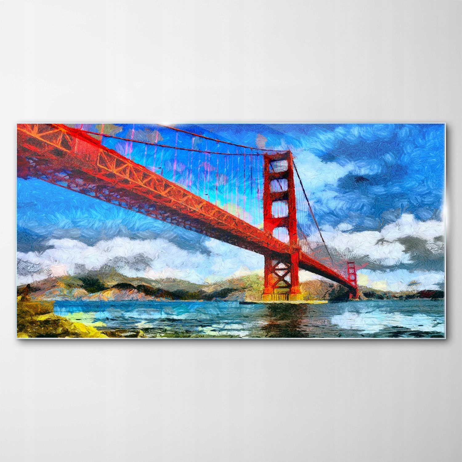 

Hartowany Obraz Szklany Most Woda Niebo 100x50