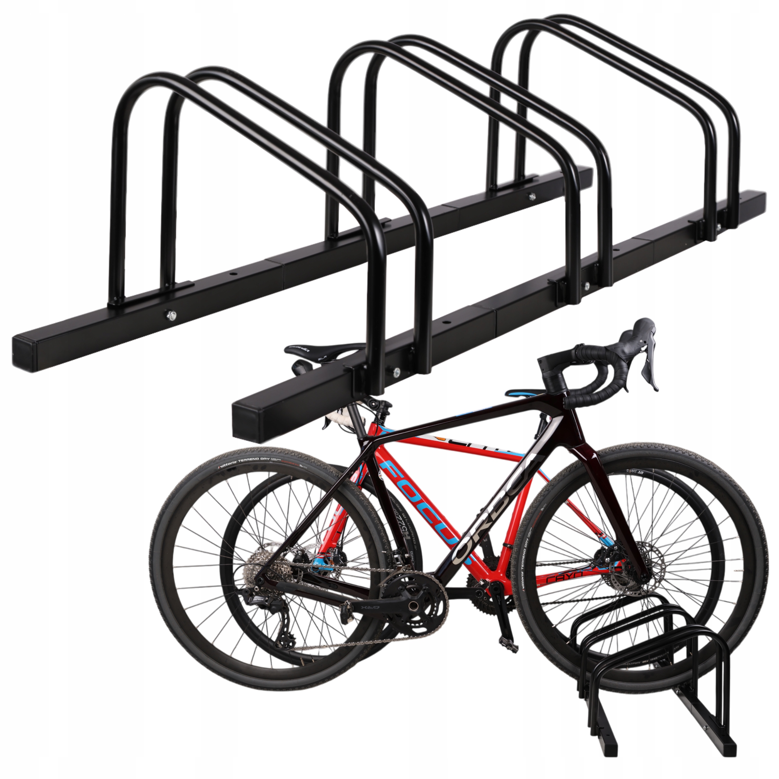 Stojak Na 3 Rowery Uchwyt Rowerowy Stanowiska Stalowy Obustronny Parkowania