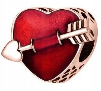 Charms Pozlacený Šíp Srdce Valentýna Šíp Amora Love Stříbro 925