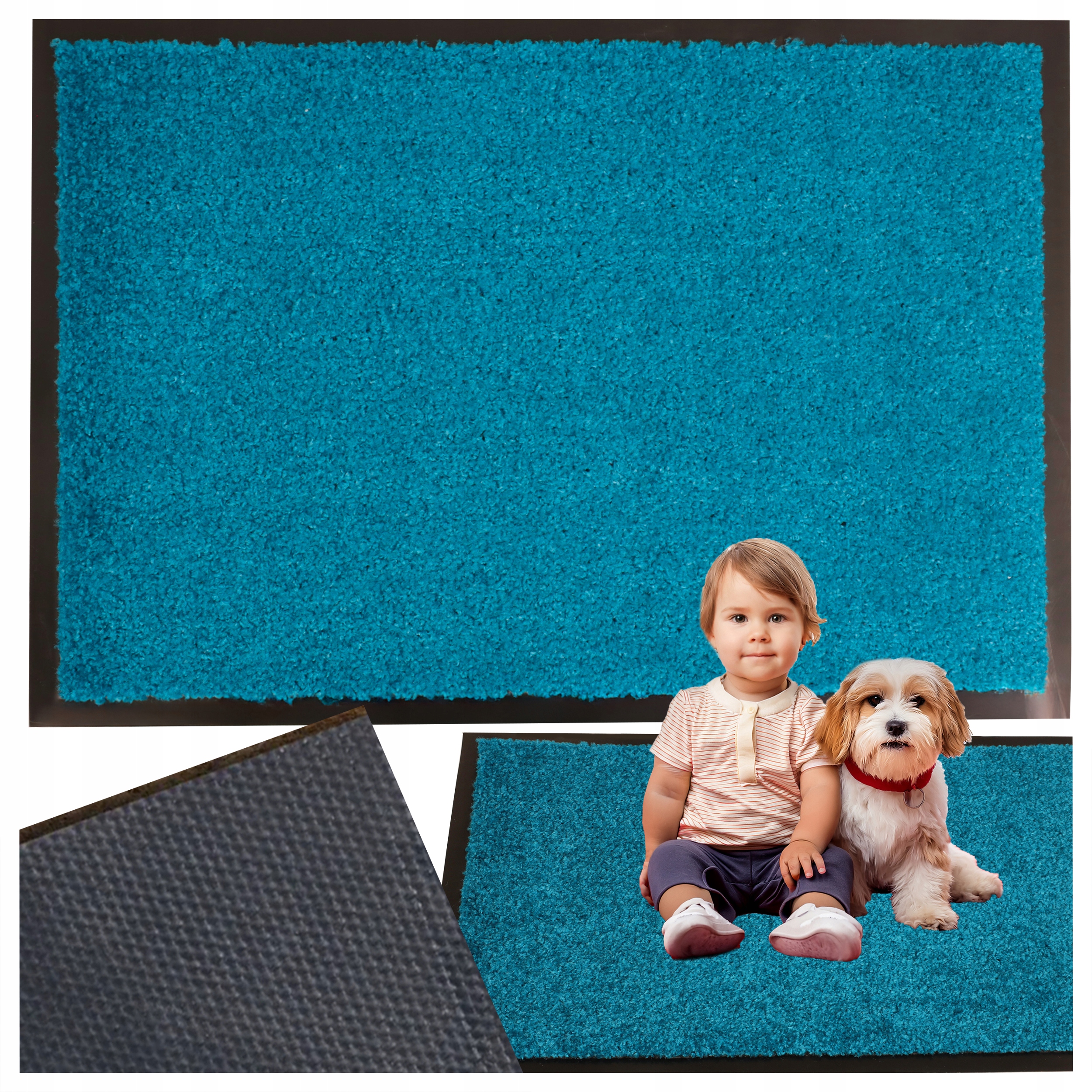 Protiskluzová rohožka 90 x 150 cm s okrajem je připravena pod vchodové dveře