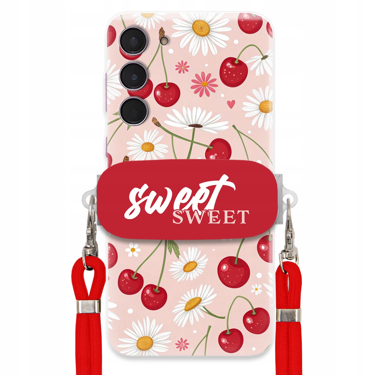 Puzdro pre Samsung S24 Plus Červené vodítko držiak Sweet Sweet Kvet čerešne