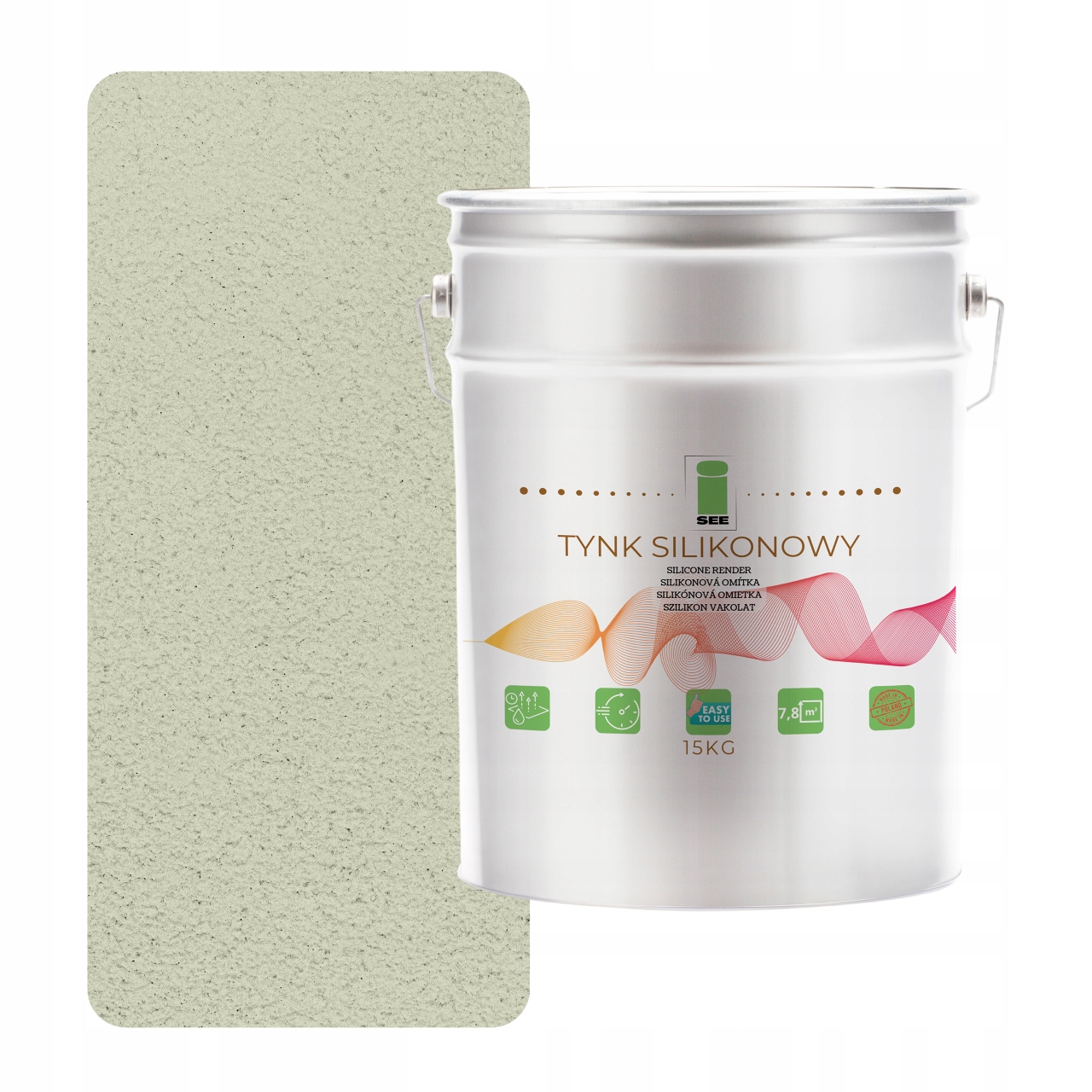 Silikónová Fasádna Omietka Biela Mierne Zelená 1.0 MM Premium 15 Kg