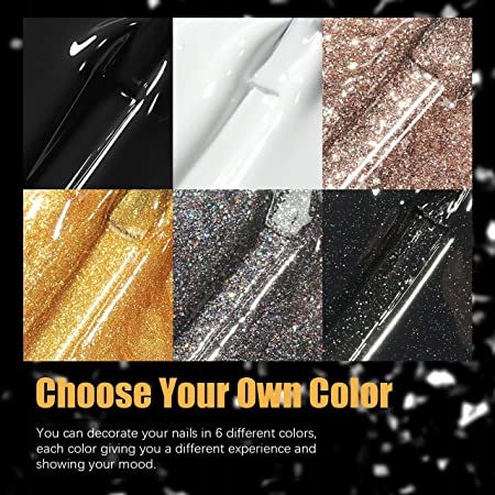 Lakier żelowy hybryda Czarno-białe złoto 9 szt Rodzaj lakier kolorowy