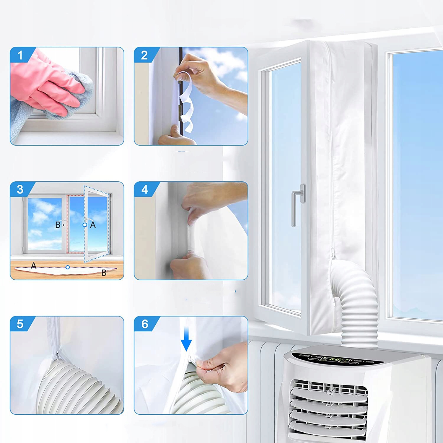 USZCZELKA OKNA DO KLIMATYZACJI PRZENOŚNEJ MONOBLOK 400cm Waga produktu z opakowaniem jednostkowym 0.307 kg