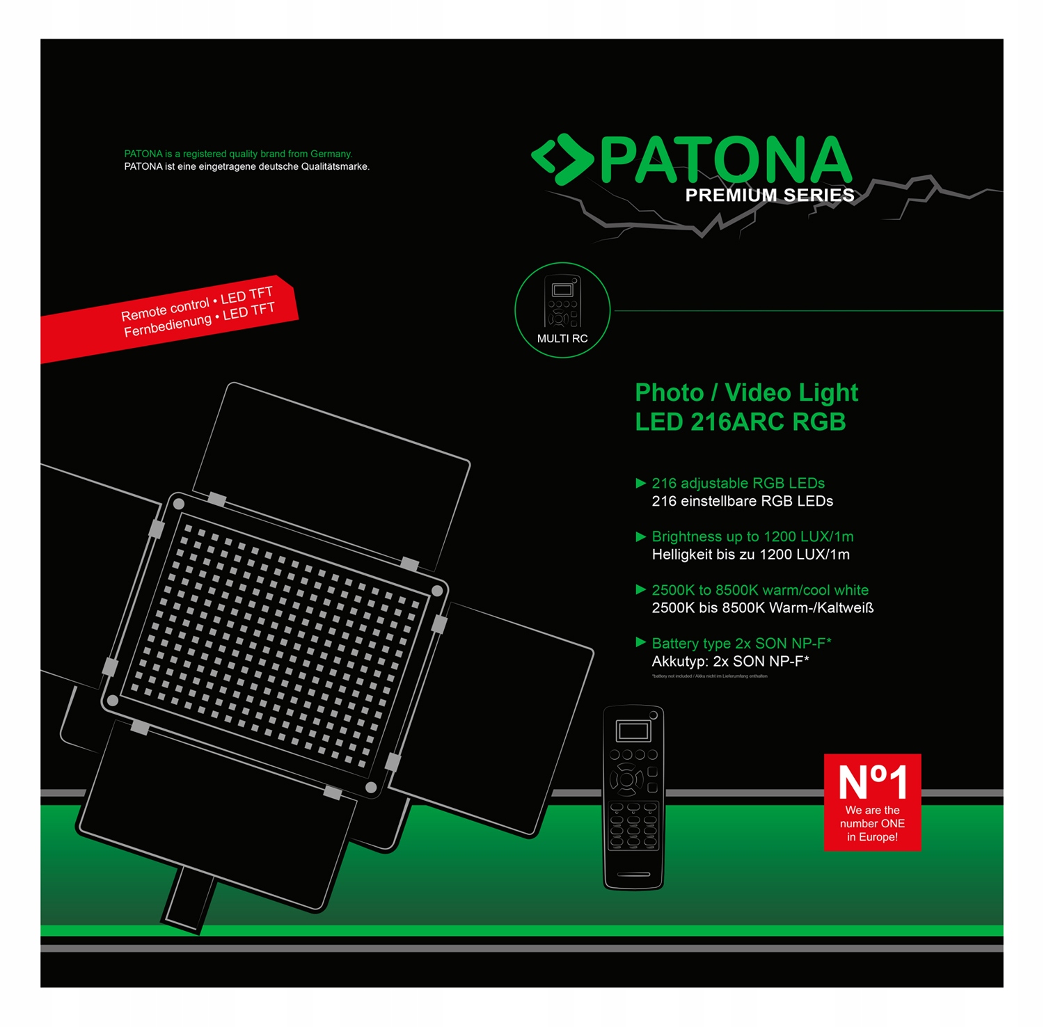 PATONA Premium lampa LED RGB 216ARC + pilot Stan opakowania oryginalne