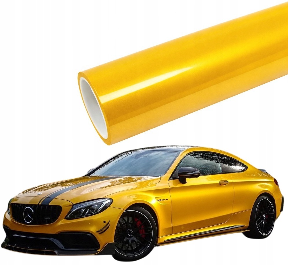 Fólie Žlutá Diamant Metallic 200 cm x 152 cm Lesk Metalik Pet Automobilová