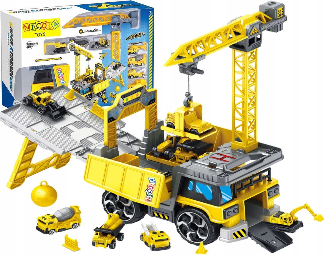 DUŻA CIĘŻARÓWKA Z DŹWIGIEM + POJAZDY BUDOWLANE