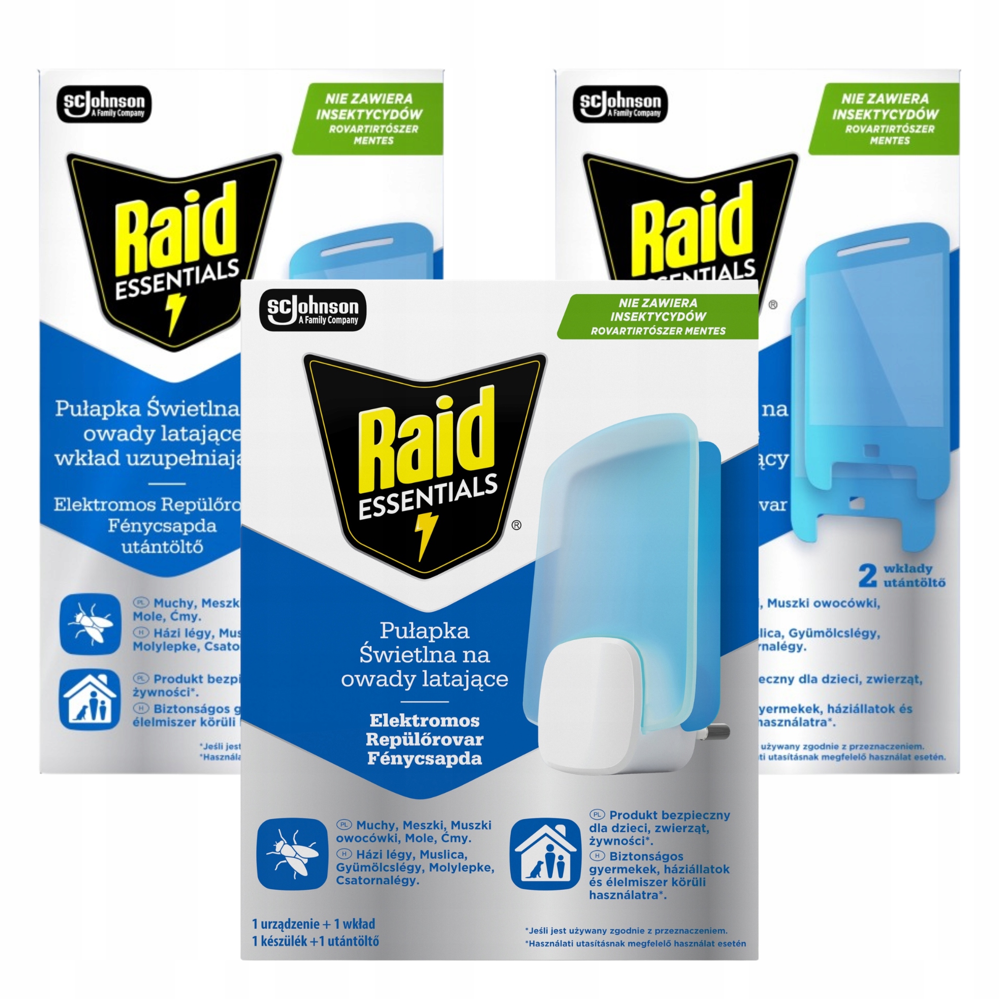 Světelná Past Na Létající Hmyz Raid 2 X Doplňková Náplň Bez Chemie