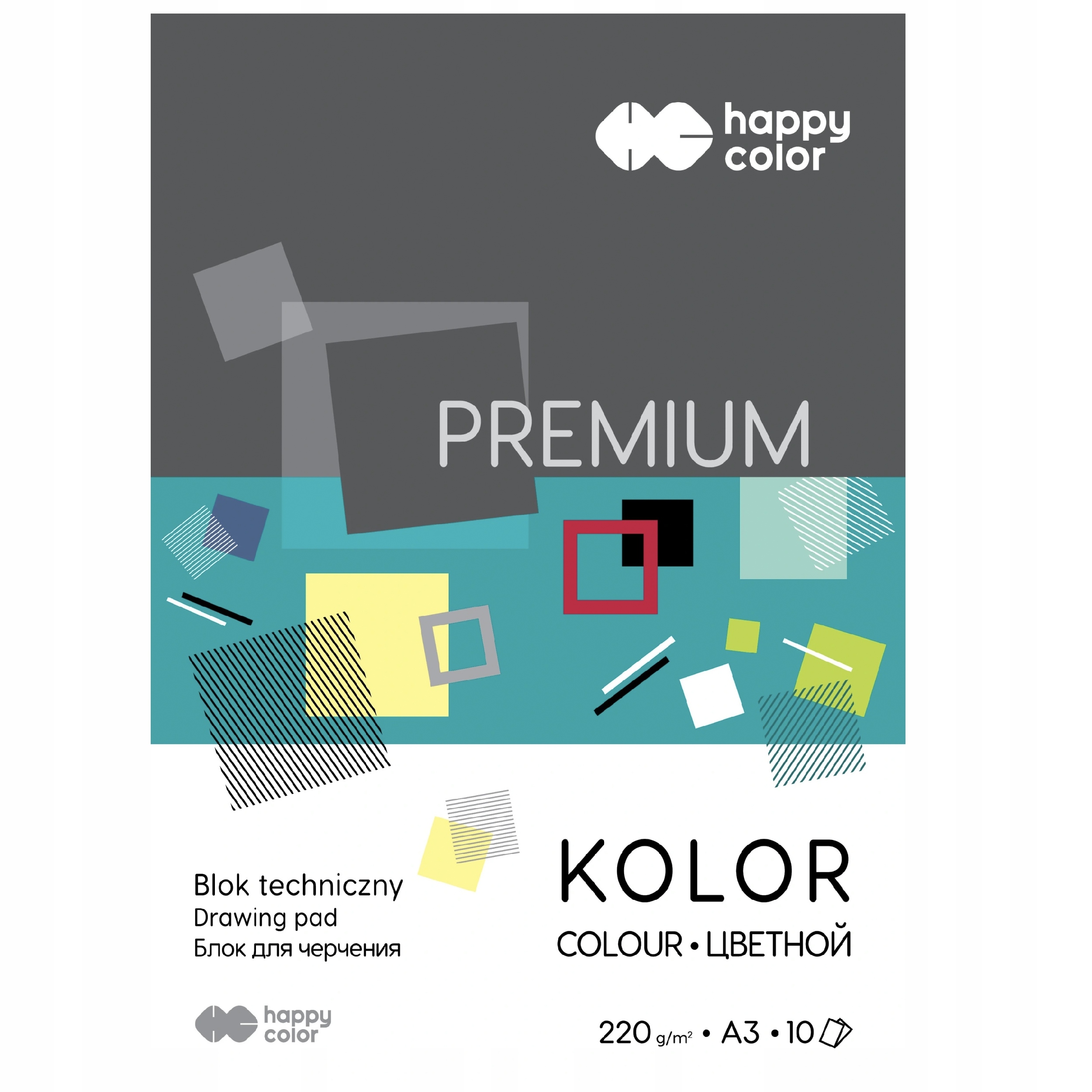 

Blok Techniczny A3 220g Kolorowy Szkolny 10 Kartek