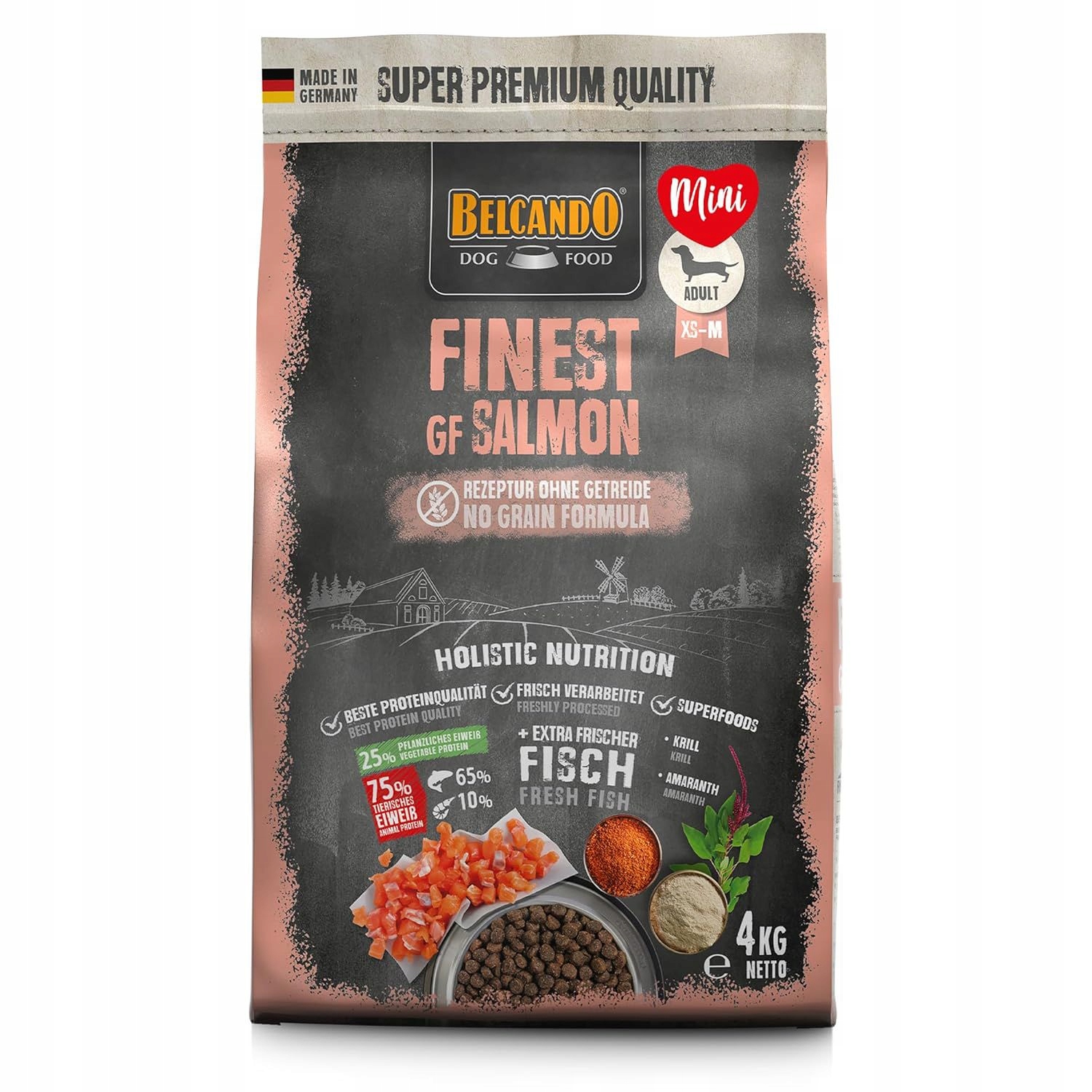 Belcando Finest Gf Salmon 4KG Krmivo pro psy s lososem (bez obilovin) 4 kg