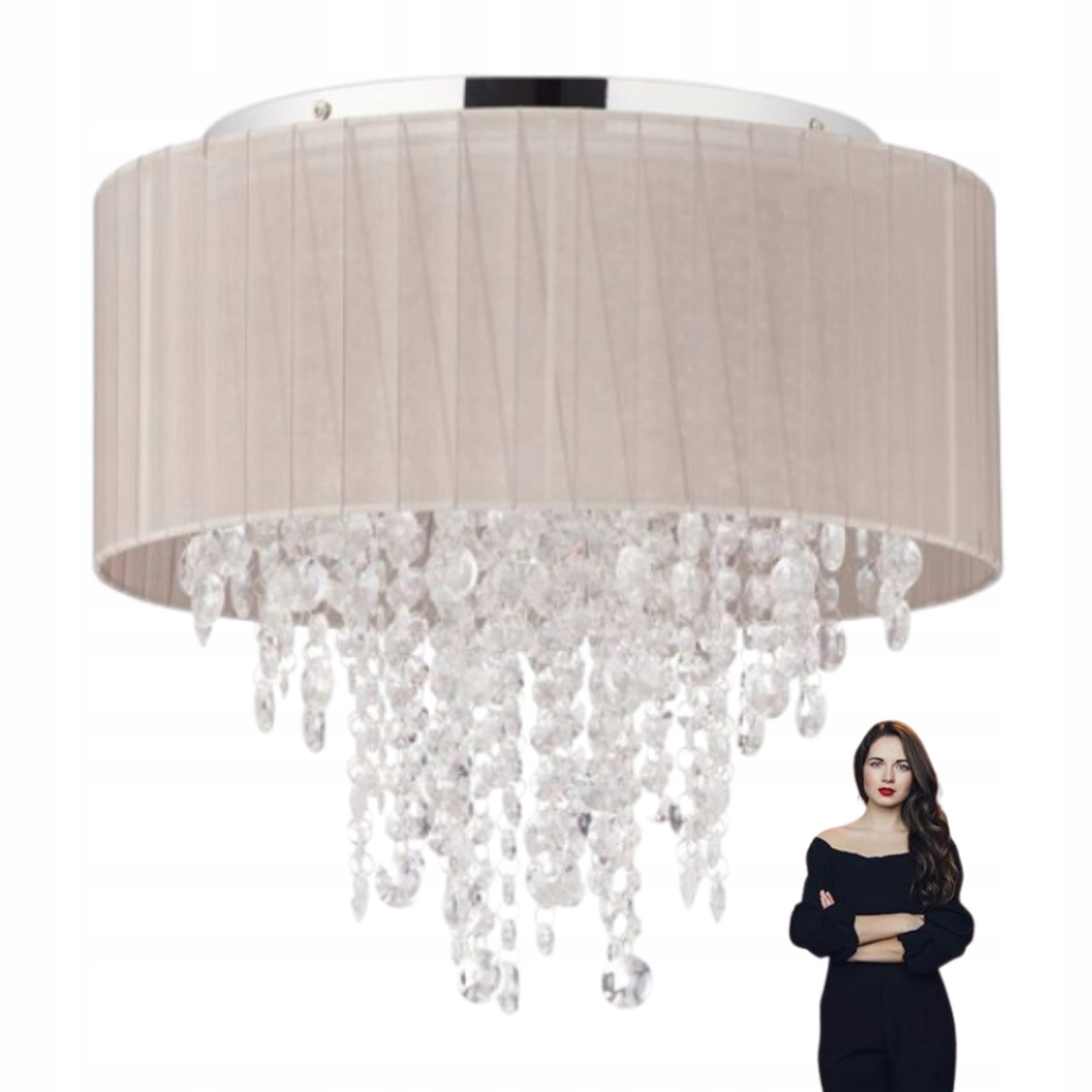 Kryštálová stropná lampa Stropné Svietidlo G9 5x šedá strieborná 39,5 cm