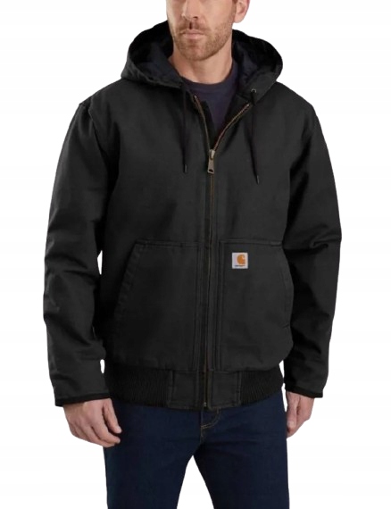 Carhartt Černá Bunda S Kapucí K Bokům Se Zipem L 6FA
