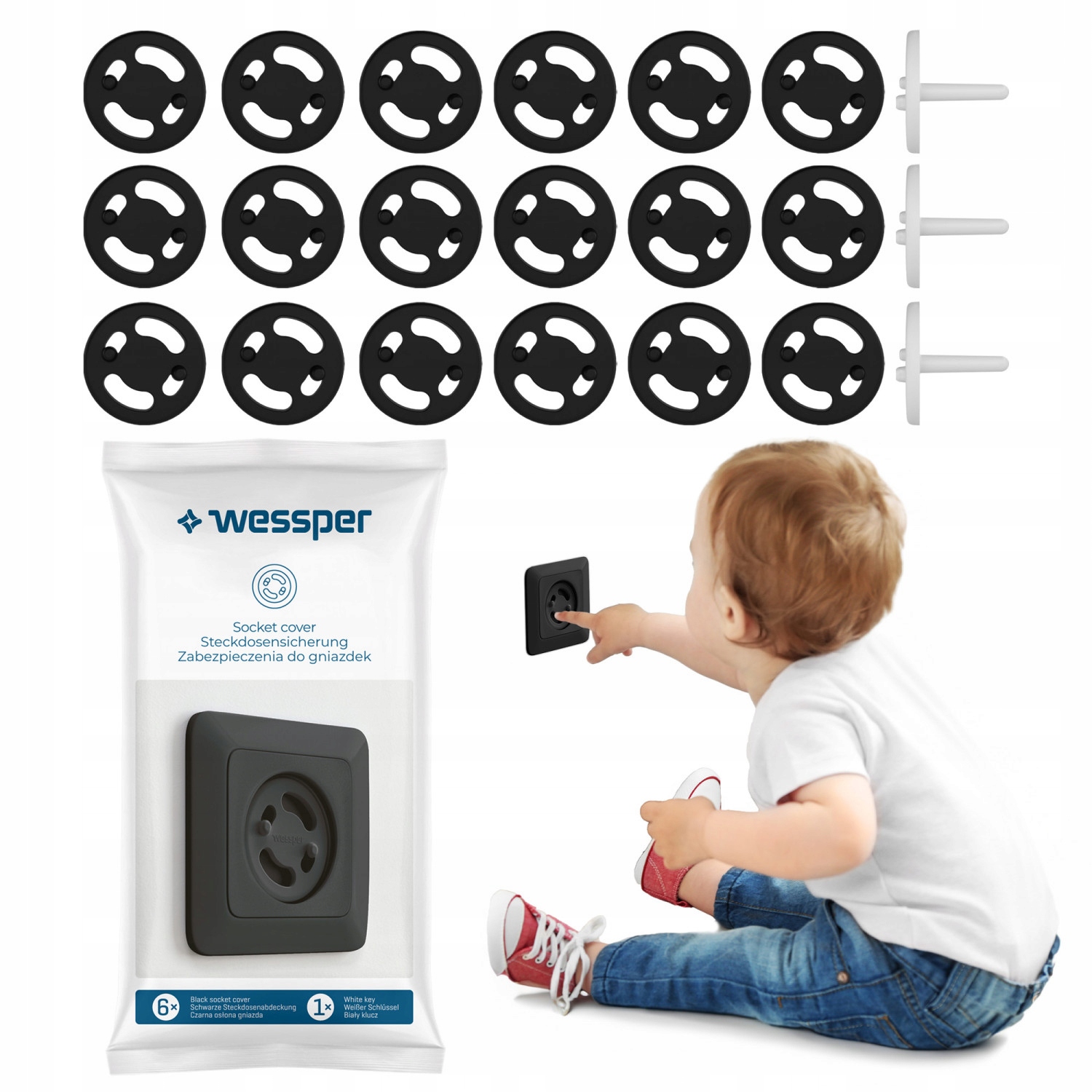 18x BLOKADA ZAŚLEPKI GNIAZDEK KONTAKTÓW Z BOLCEM