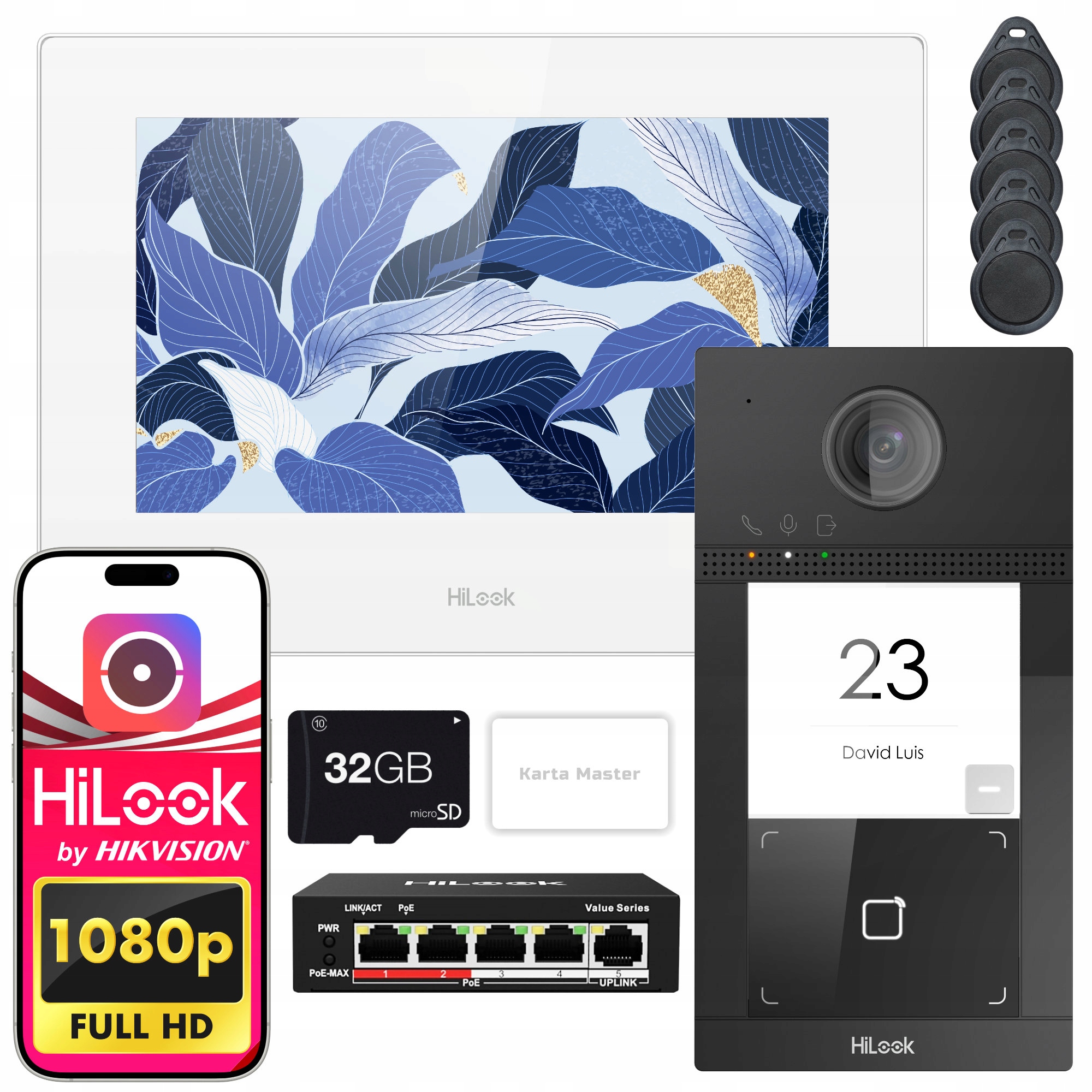 Wideodomofon Ip-vis-pro-w Ip Wifi PoE Brama Furtka Aplikacja Hilook