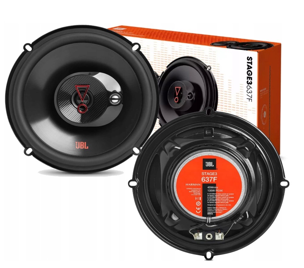 2x Reproduktory do auta Jbl Stage3 637F, 3-pásmové 165mm, 6,5" Harman