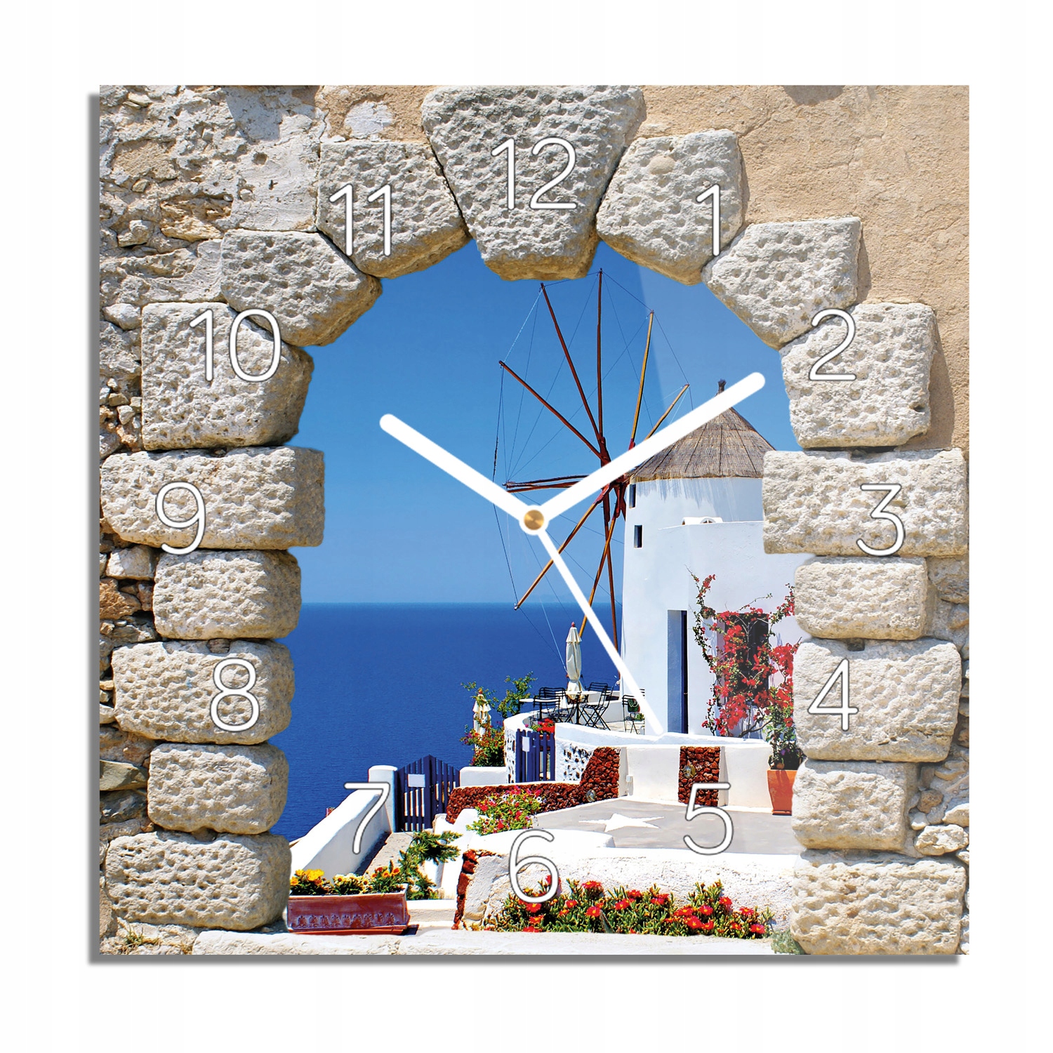 

Wiatrak okno kamień foto-zegar do kuchni 30x30