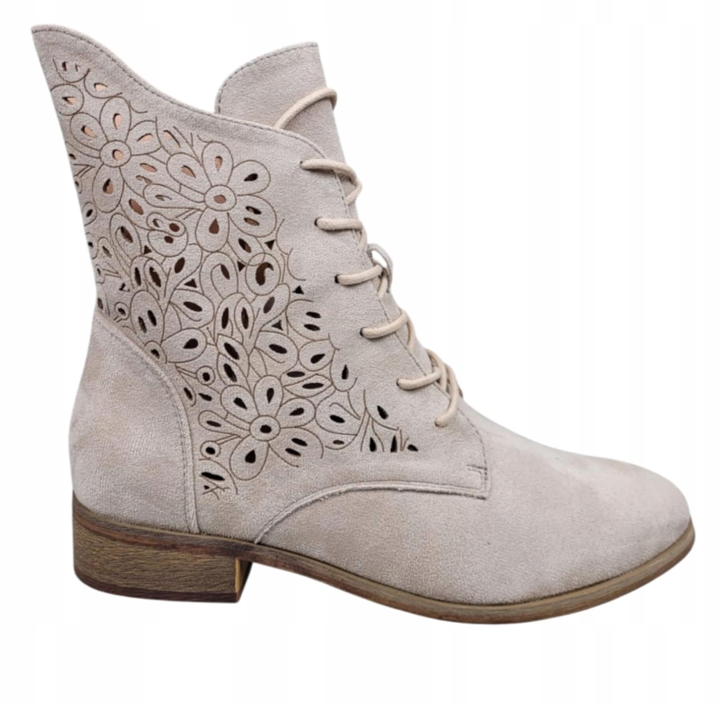 Potocki Kotníkové Boty Plochý Šněrovací Podpatek 25 12557 Béžové vel.41