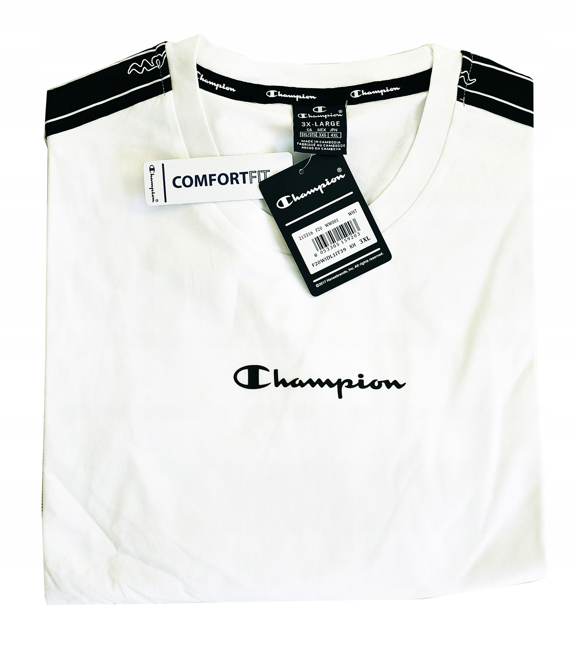 

Champion cienka duża koszulka longsleeve biała 3XL