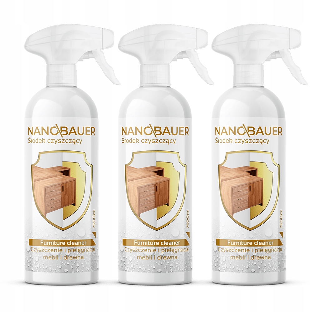 Levně 3x Prostředek na čištění a péči o dřevěný nábytek Nanobauer 750 ml