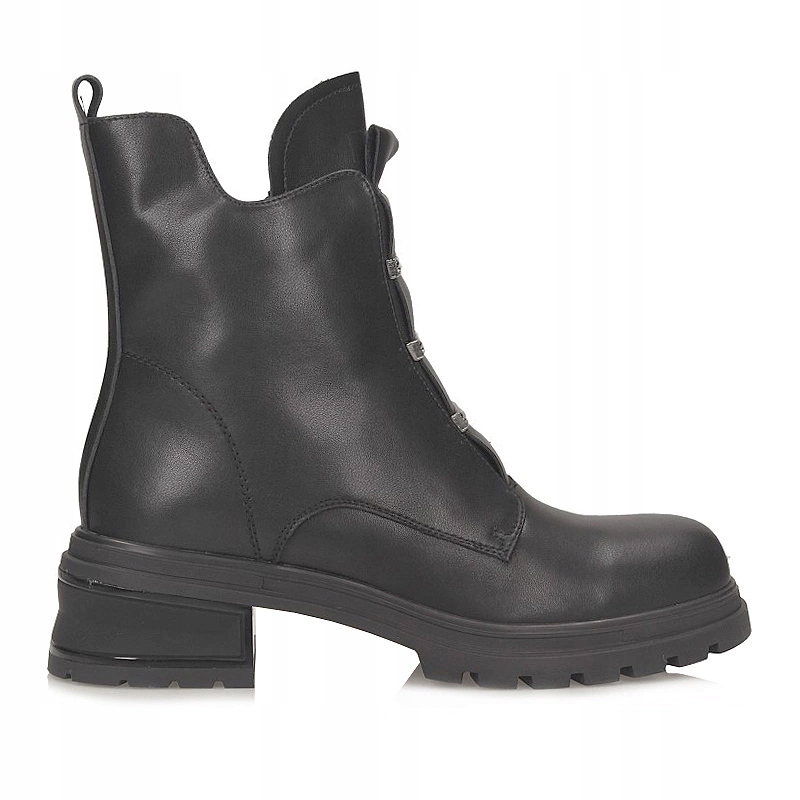 Pohodlné kožené Kotníkové Boty na podpatku T.Sokolski Hw Z24-266 Blk